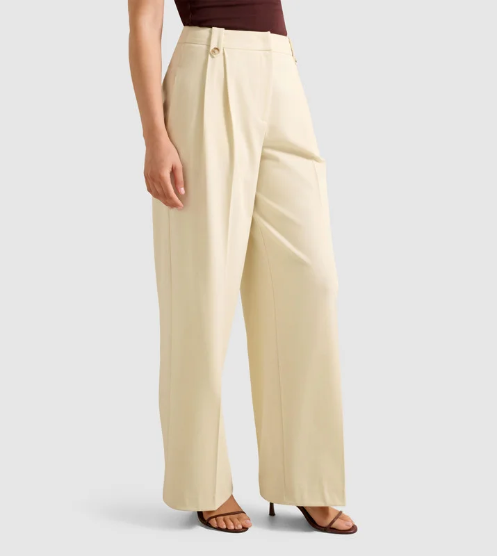 forever new  Pa5198-Ecru Melange Women's Pants for Women | Best Price UAE